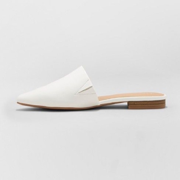 white backless mules